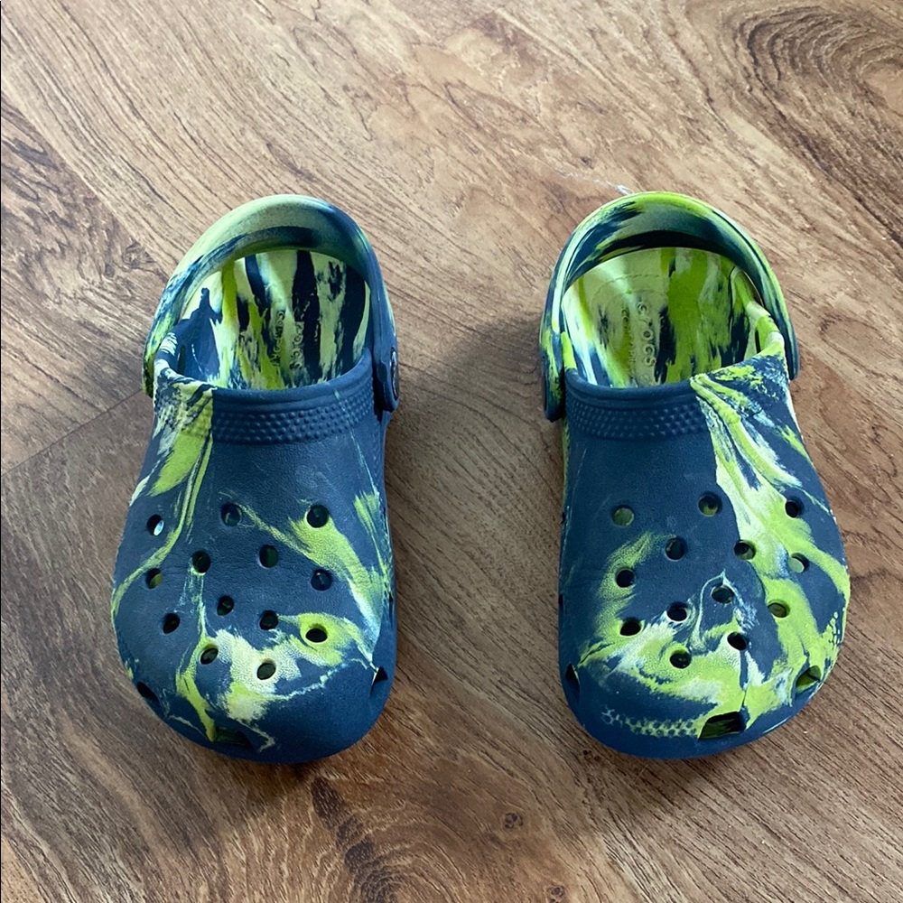 Kids Crocs Blue and Green Clogs